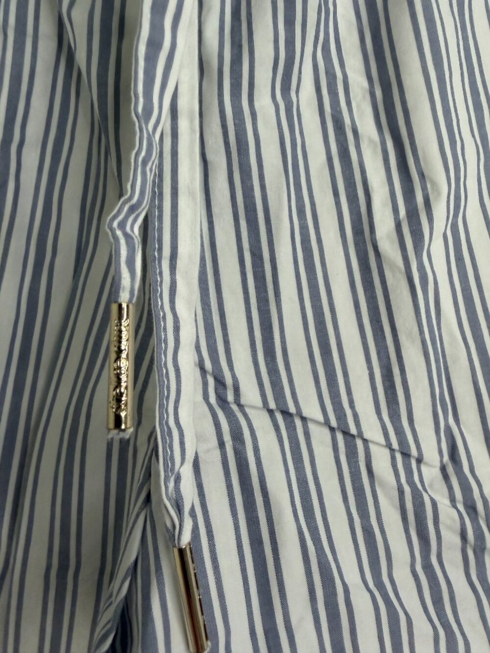 NWT Stella Dux/Saks 5th- Striped Cotton Shorts White Seaport Blue- L- MSRP $128 - Picture 10 of 15